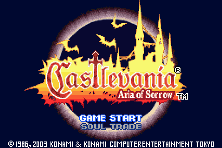 Castlevania: Aria of Sorrow Title Screen